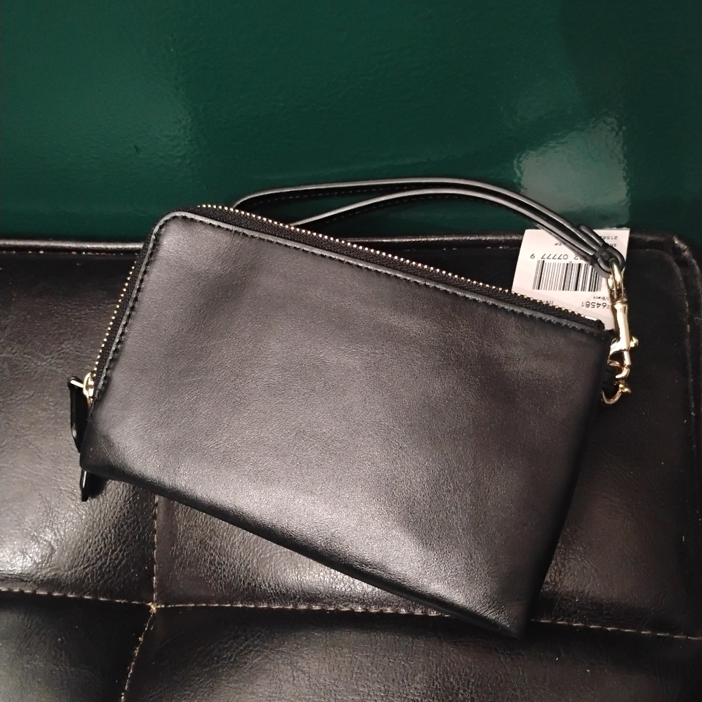 Coach Smooth Leather Double Corner Zip Black F64581 NWT - Picture 3 of 10